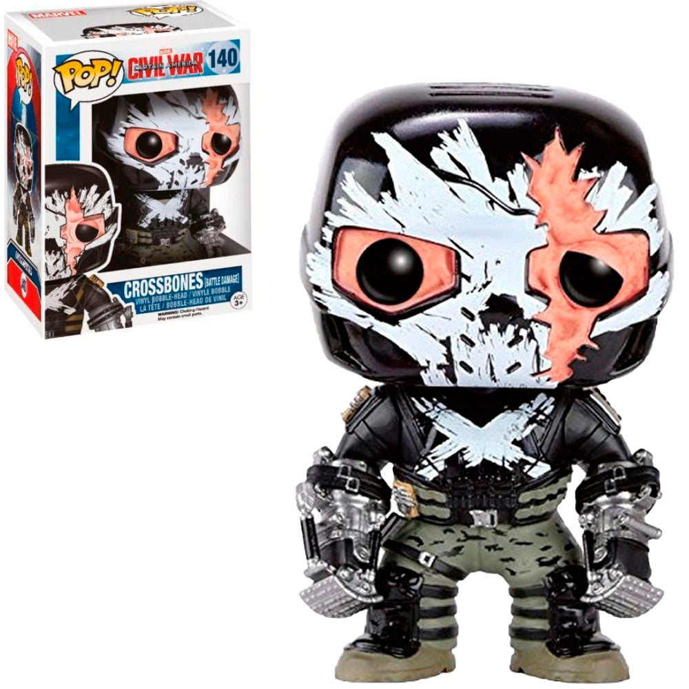 FUNKO POP MARVEL CAPTAIN AMERICA CIVIL WAR EXCLUSIVE - CROSSBONES (BATTLE DAMAGE) 140
