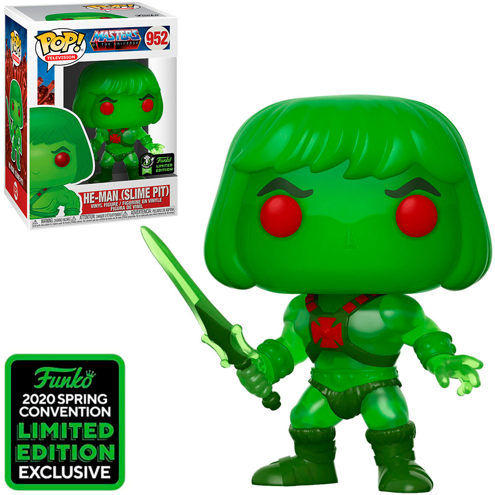 FUNKO POP TV MASTERS OF THE UNIVERSE HE-MAN *COMIC CON EMERALD* 952