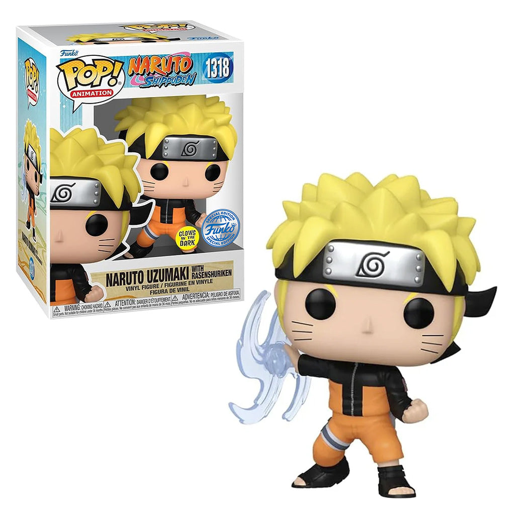 FUNKO POP ANIMATION NARUTO SHIPPUDEN EXCLUSIVE - NARUTO UZUMAKI WITH RASENSHURIKEN 1318 (GLOWS IN THE DARK)