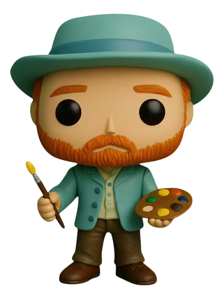 Vincent Van Gogh Boneco Personalizado em 3D Estilo Pop
