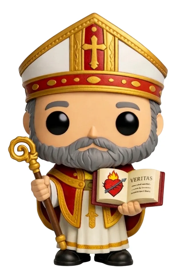 Santo Agostinho Personalizado em 3D Estilo Pop