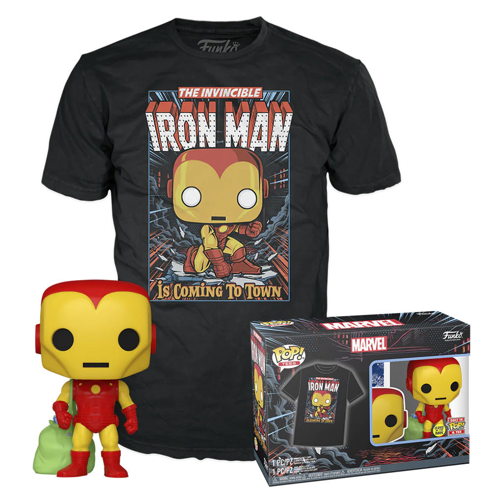 FUNKO POP TEES MARVEL HOLIDAY - IRON MAN & CAMISETA TAMANHO XL (72839)