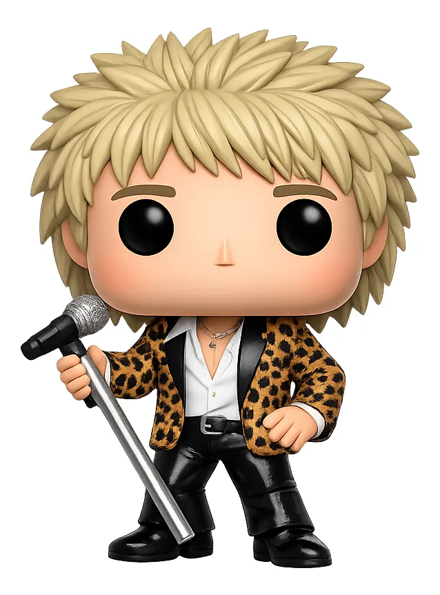 Rod Stewart Cantor-Compositor Personalizado em 3D Estilo Pop