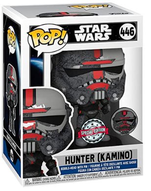FUNKO POP STAR WARS THE BAD BATCH EXCLUSIVE - HUNTER WITH PIN 446