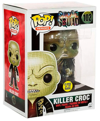 FUNKO POP HEROES DC SUICIDE SQUAD EXCLUSIVE - KILLER CROC 102 GLOWS IN THE DARK