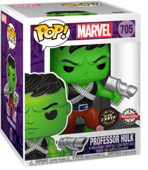 FUNKO POP MARVEL EXCLUSIVE - PROFESSOR HULK 705 (GLOW CHASE) (SUPER SIZED 6;)