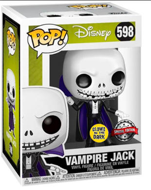 FUNKO POP DISNEY NBC EXCLUSIVE - VAMPIRE JACK 598 (GLOWS IN THE DARK)