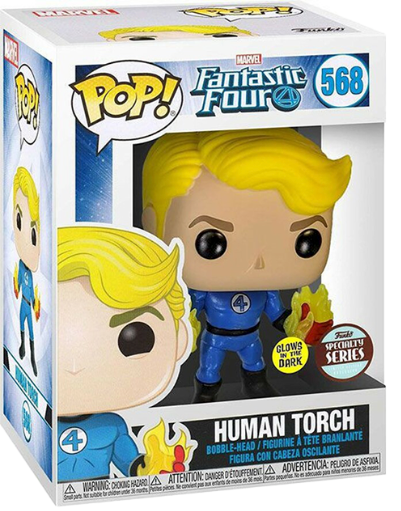 FUNKO POP MARVEL FANTASTIC FOUR EXCLUSIVE - HUMAN TORCH (GLOWS IN THE DARK) 568