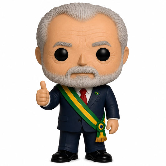 Lula Com Faixa Presidencial Personalizado em 3D Estilo Pop