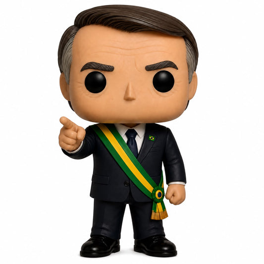Jair Bolsonaro Com Faixa Presidencial Personalizado em 3D Estilo Pop