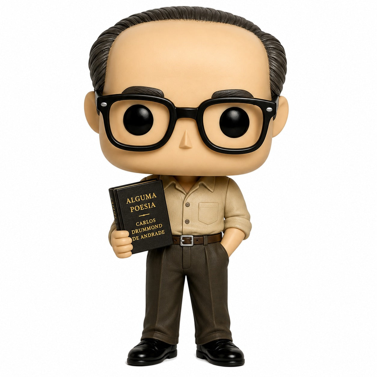 Carlos Drummond de Andrade Personalizado em 3D Estilo Pop