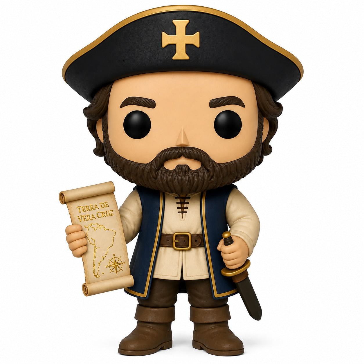 Pedro Álvares Cabral Personalizado em 3D Estilo Pop