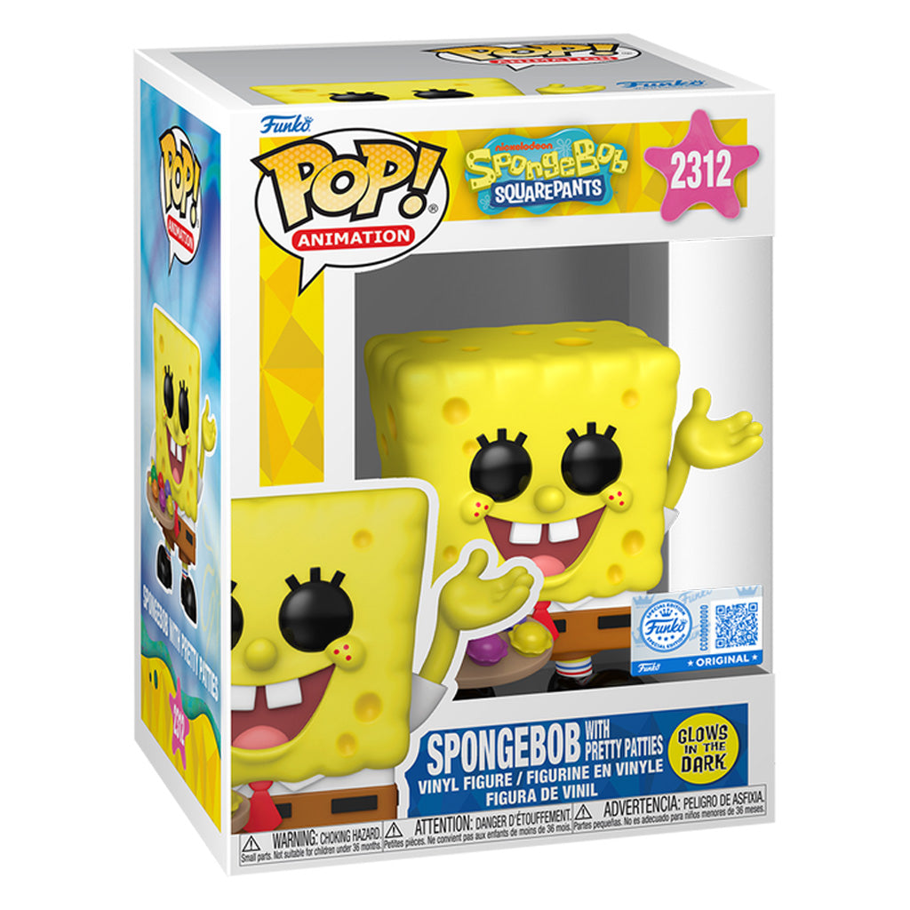 FUNKO POP ANIMATION NICKELODEON: SPONGEBOB SQUAREPANTS EXCLUSIVE - SPONGEBOB WITH PRETTY PATTIES (GLOWS IN THE DARK) 2312