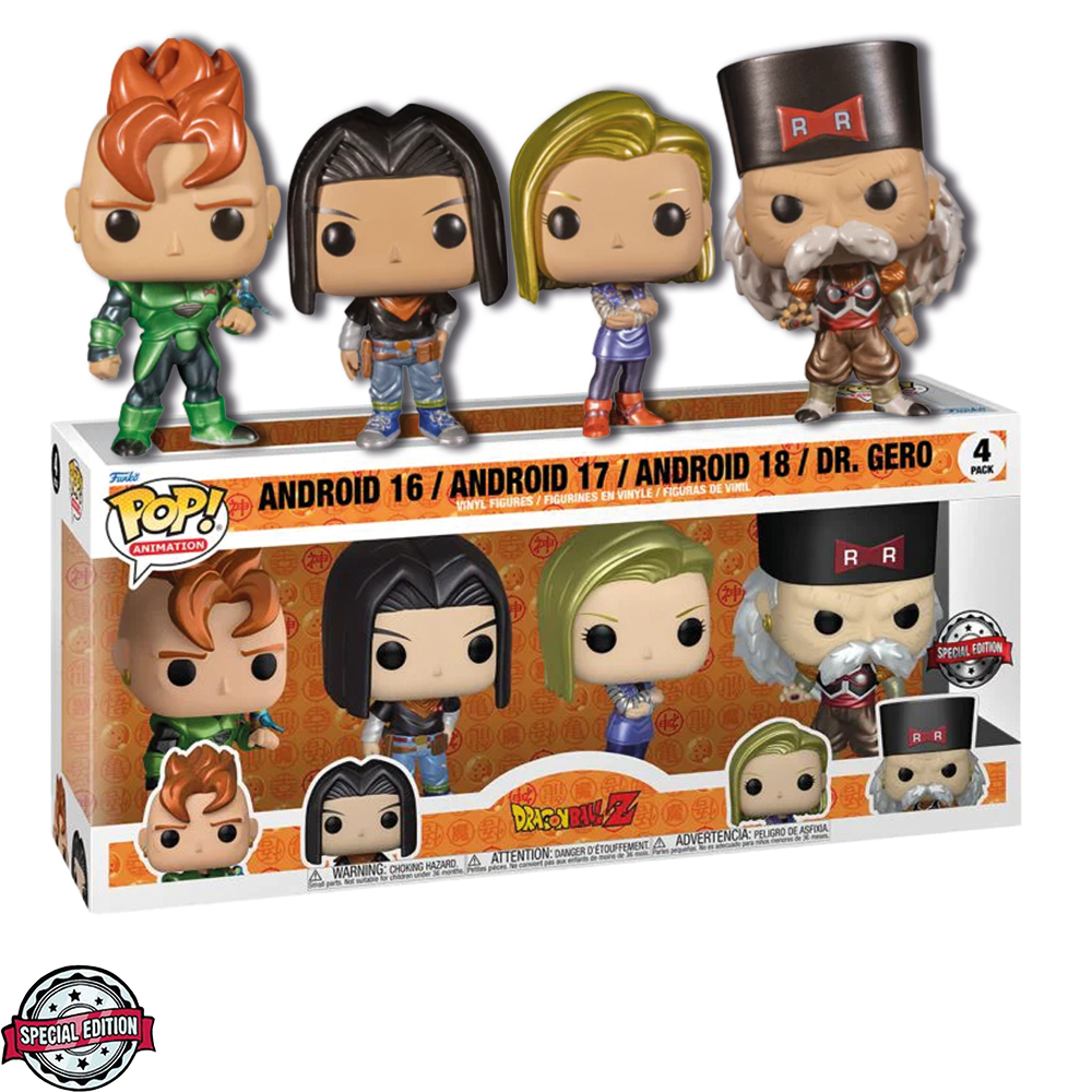 FUNKO POP DRAGON BALL Z 4PACK *EX* - ANDROID 16/ANDROID 17/ANDROID 18/DR.GERO