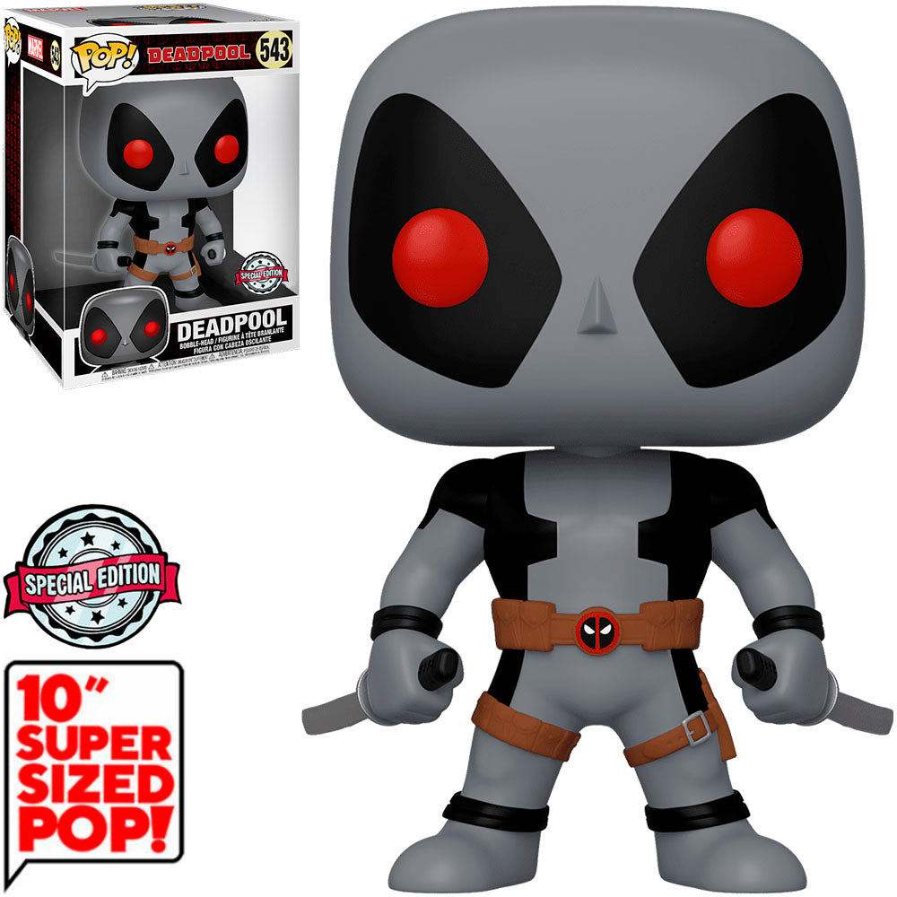 FUNKO POP MARVEL DEADPOOL *SUPER SIZED 10* W/SWORDS GRAY *EX* 543