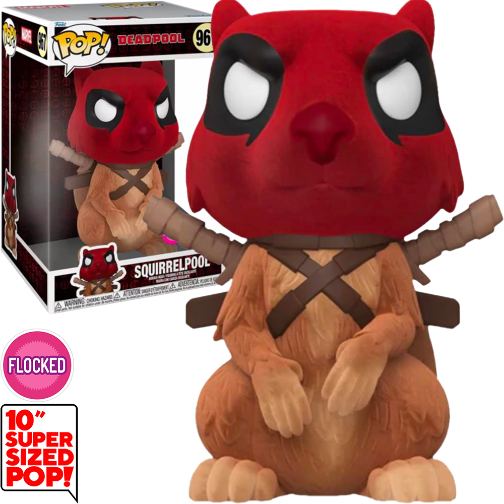 FUNKO POP MARVEL DEADPOOL 30TH *SUPER SIZED 10* SQUIRRELPOOL 967