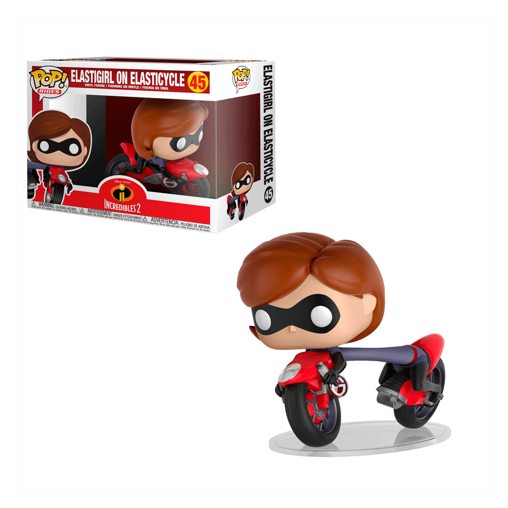 FUNKO POP DISNEY THE INCREDIBLES 2 *RIDES* ELASTIGIRL ON ALASTICYCLE 45