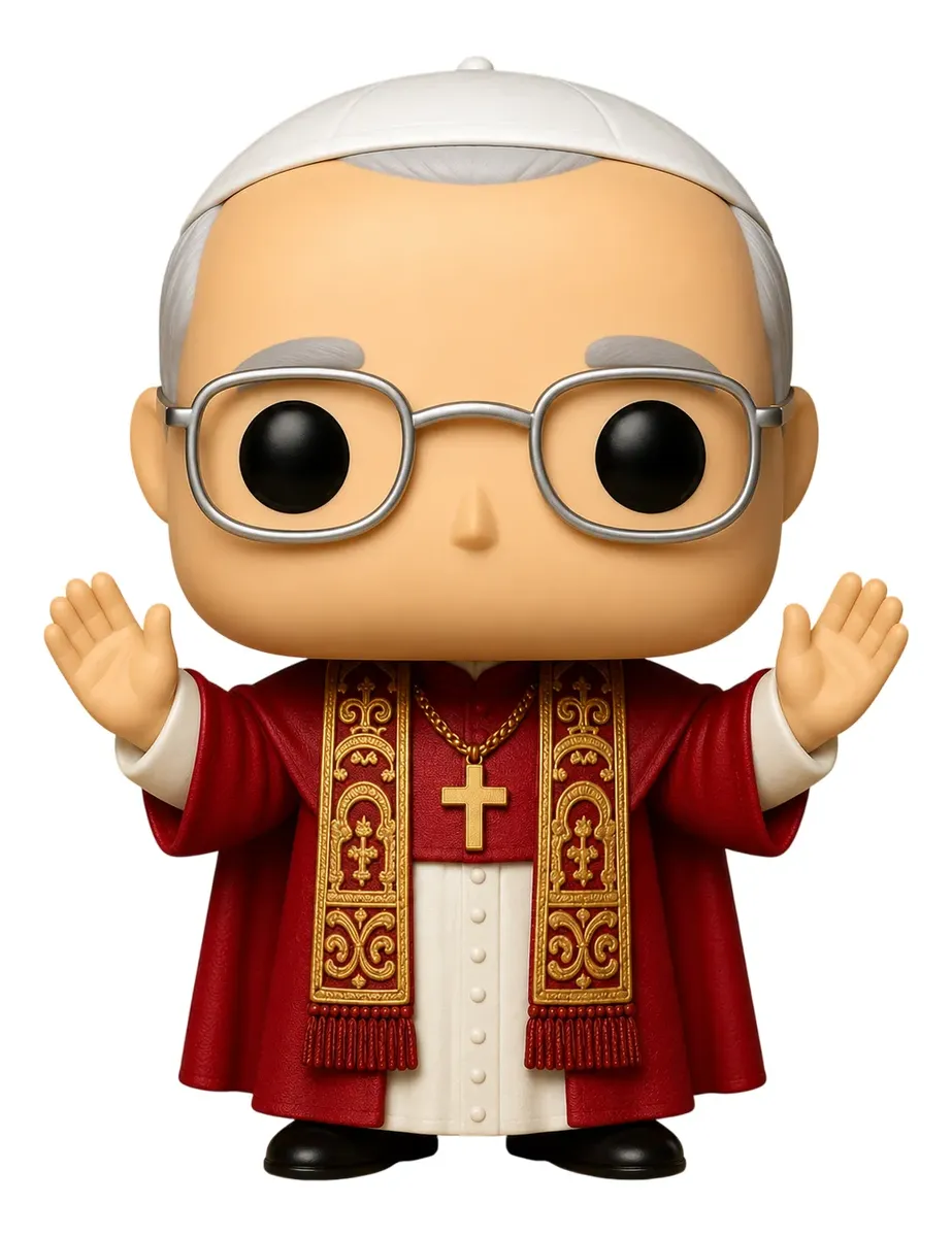 Papa Leão XIV Personalizado em 3D Estilo Pop