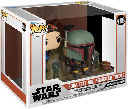 FUNKO POP MOMENT STAR WARS THE MANDALORIAN - BOBA FETT AND FENNEC ON THRONE 486
