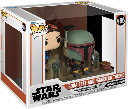 FUNKO POP MOMENT STAR WARS THE MANDALORIAN - BOBA FETT AND FENNEC ON THRONE 486