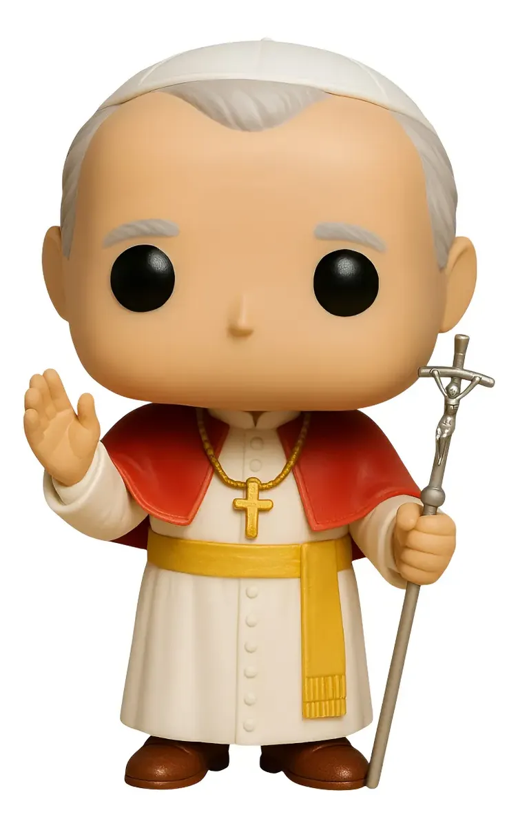 João Paulo II Boneco Personalizado em 3D Estilo Pop