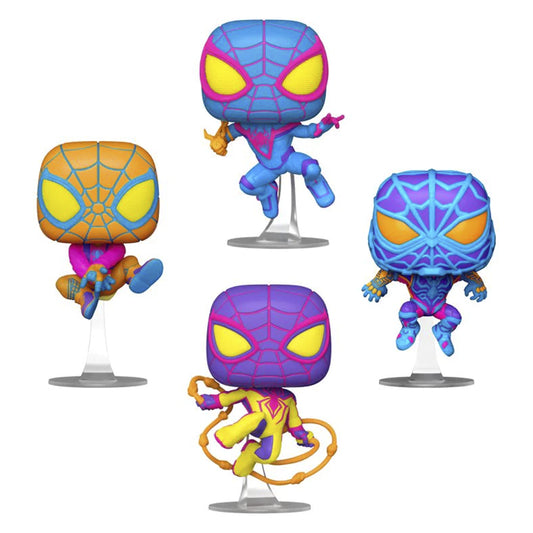FUNKO POP MARVEL SPIDER-MAN MILES MORALES BLACKLIGHT 4-PACK (69140)