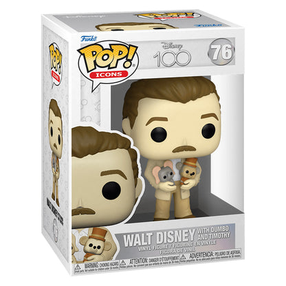 FUNKO POP ICONS DISNEY 100TH - WALT DISNEY WITH DUMBO AND TIMOTHY 76
