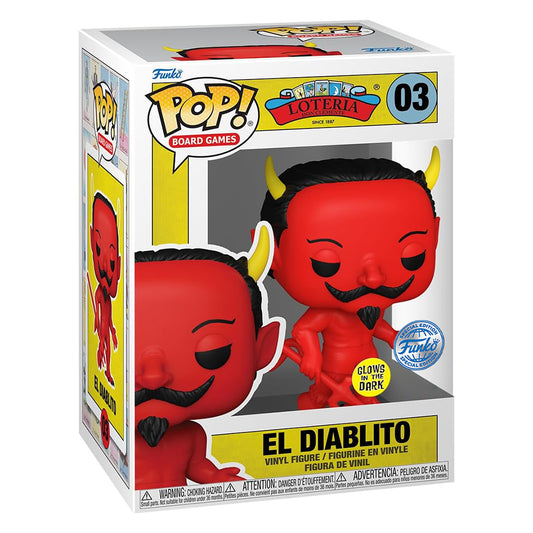 FUNKO POP BOARD GAMES LOTERIA EXCLUSIVE - EL DIABLITO 03 (GLOWS IN THE DARK)