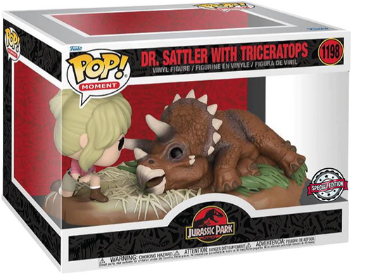 FUNKO POP MOMENTS JURASSIC PARK EXCLUSIVE - DR. SATTLER WITH TRICERATOPS 1198