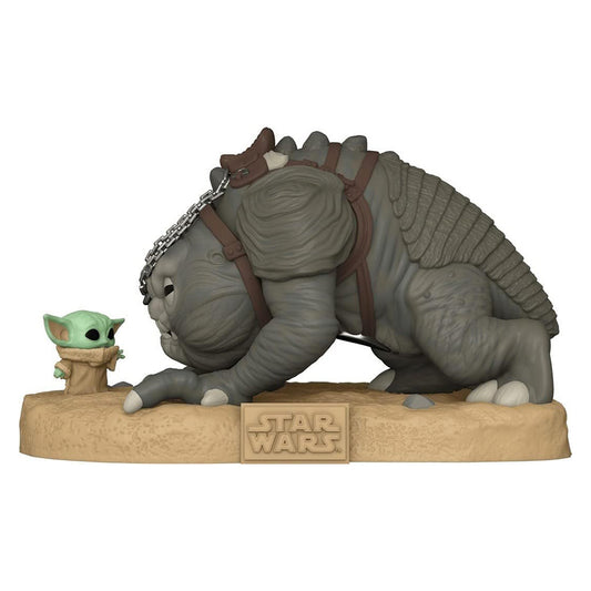 FUNKO POP STAR WARS THE MANDALORIAN SUPER SIZED 10" - GROGU WITH RANCON 587