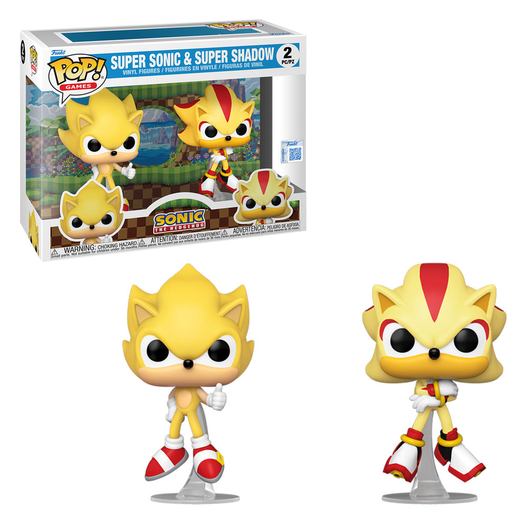 FUNKO POP SONIC SUPER SONIC & SUPER SHADOW FLOCKED *EX 2PACK 91823