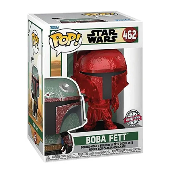 FUNKO POP STAR WARS THE MANDALORIAN EXCLUSIVE - BOBA FETT RED CHROME 462