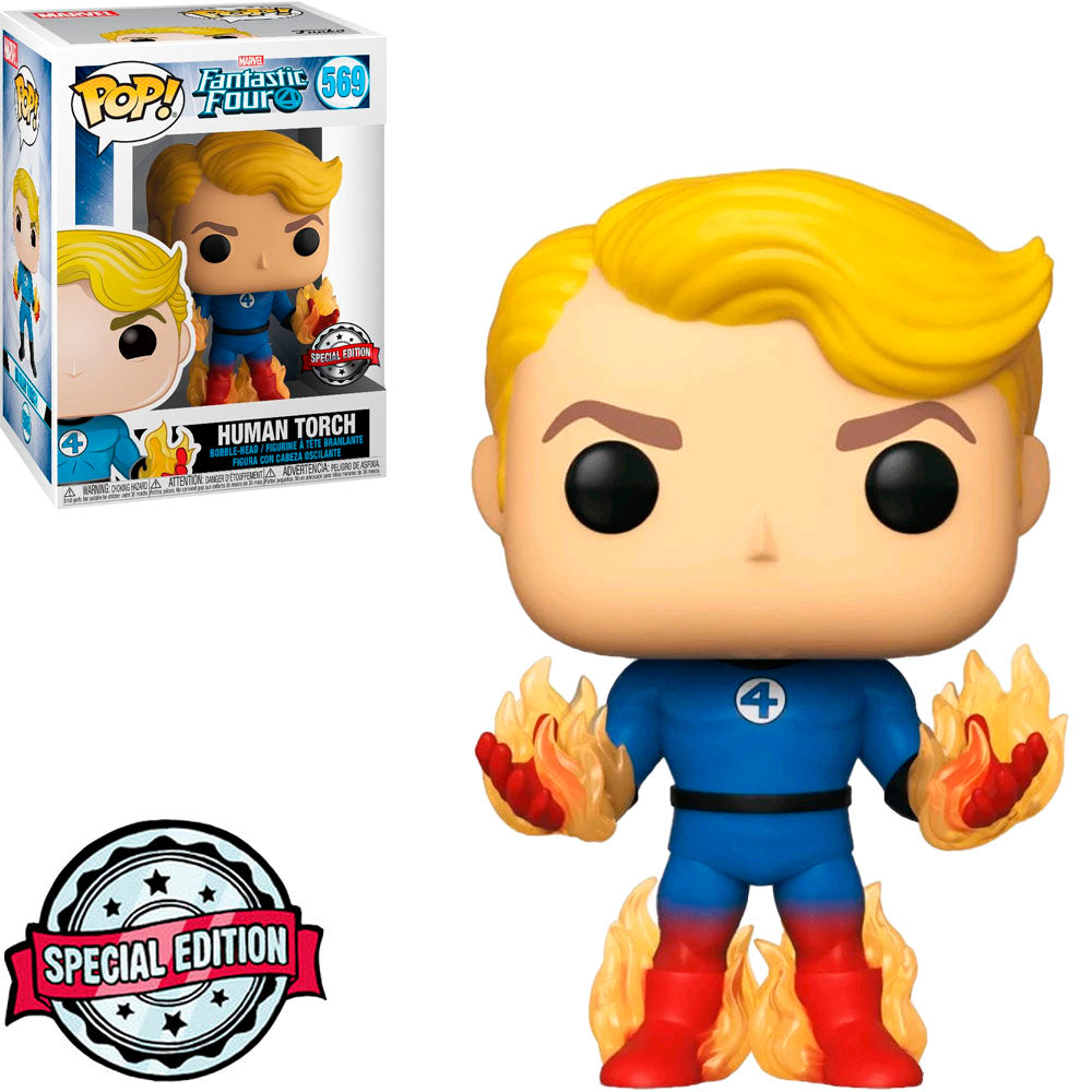 FUNKO POP MARVEL FANTASTIC FOUR 4 HUMAN TORCH TRANSITI *EX* 569