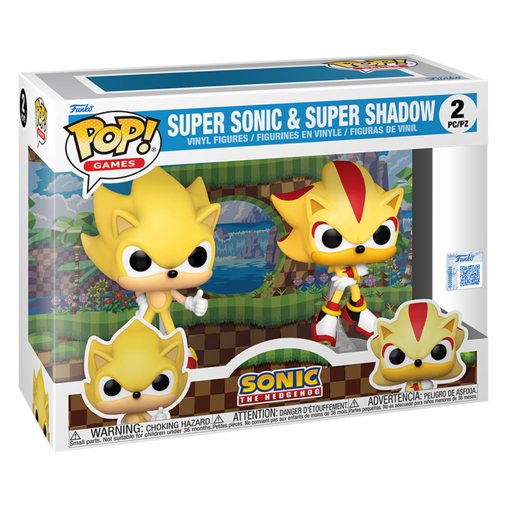 FUNKO POP SONIC SUPER SONIC & SUPER SHADOW FLOCKED *EX 2PACK 91823