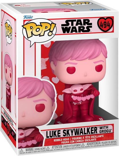 FUNKO POP STAR WARS VALENTINES - LUKE SKYWALKER WITH GROGU 494