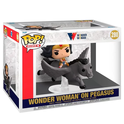 FUNKO POP HEROES WONDER WOMAN 80TH *RIDES* WONDER WOMAN ON PEGASUS 280