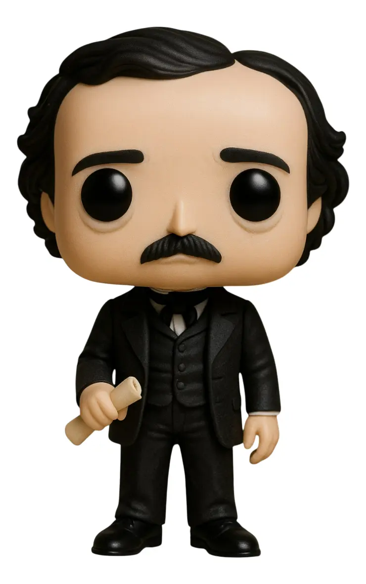 Edgar Allan Poe Boneco Personalizado em 3D Estilo Pop