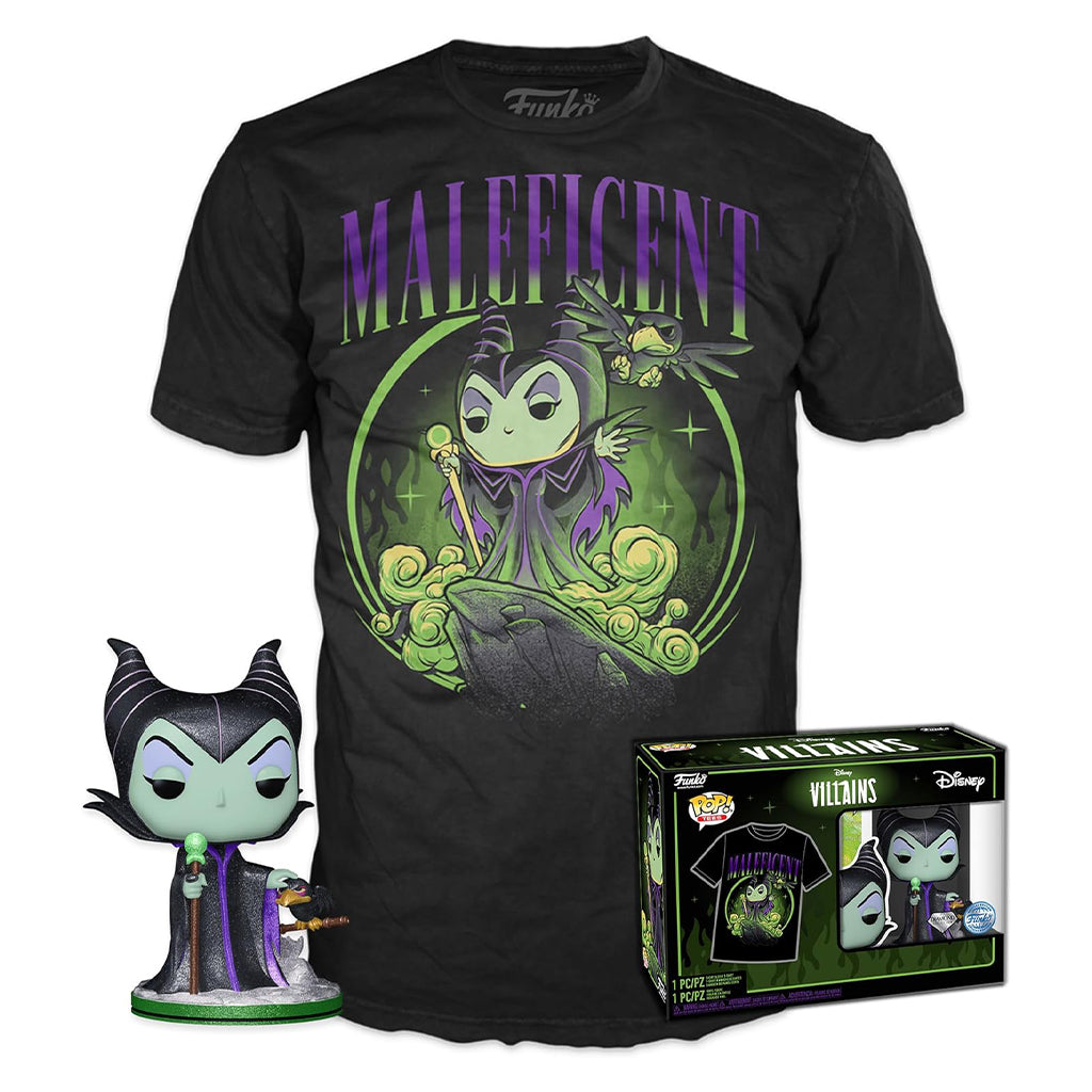 FUNKO POP & TEE VILLAINS MALEFICENT DIAMOND GLITTER - TAMANHO XL (58929)
