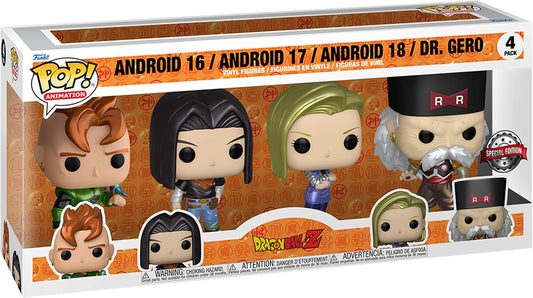 FUNKO POP DRAGON BALL Z 4PACK *EX* - ANDROID 16/ANDROID 17/ANDROID 18/DR.GERO