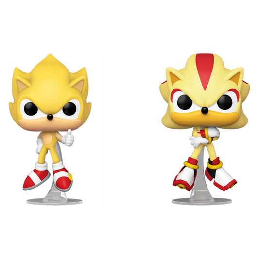 FUNKO POP SONIC SUPER SONIC & SUPER SHADOW FLOCKED *EX 2PACK 91823
