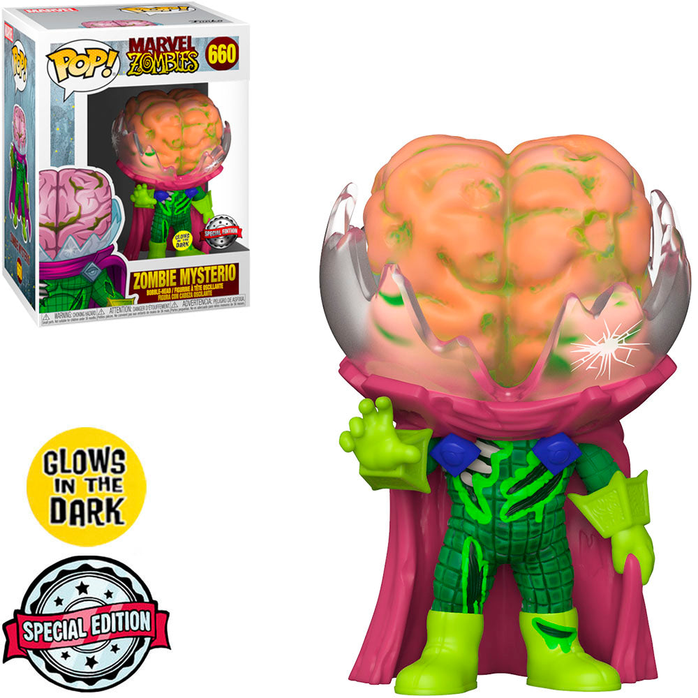 FUNKO POP MARVEL ZOMBIES EXCLUSIVE - ZOMBIE MYSTERIO 660 (GLOWS IN THE DARK)