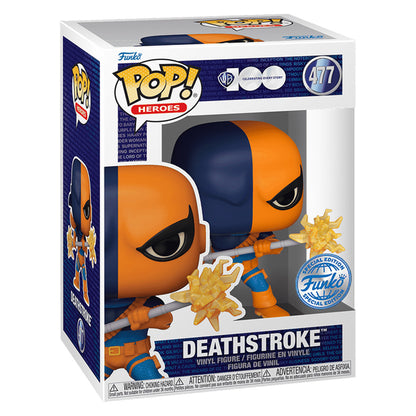 FUNKO POP HEROES WARNER BROS. 100TH EXCLUSIVE - DEATHSTROKE WIHT BO STAFF 477