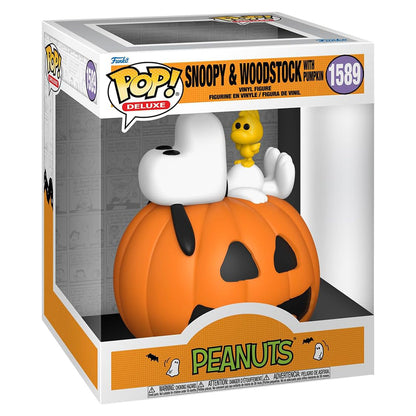 FUNKO POP PEANUTS SNOOPY *DELUXE* SNOOPY & WOODSTOCK W/PUMPKIN 1589