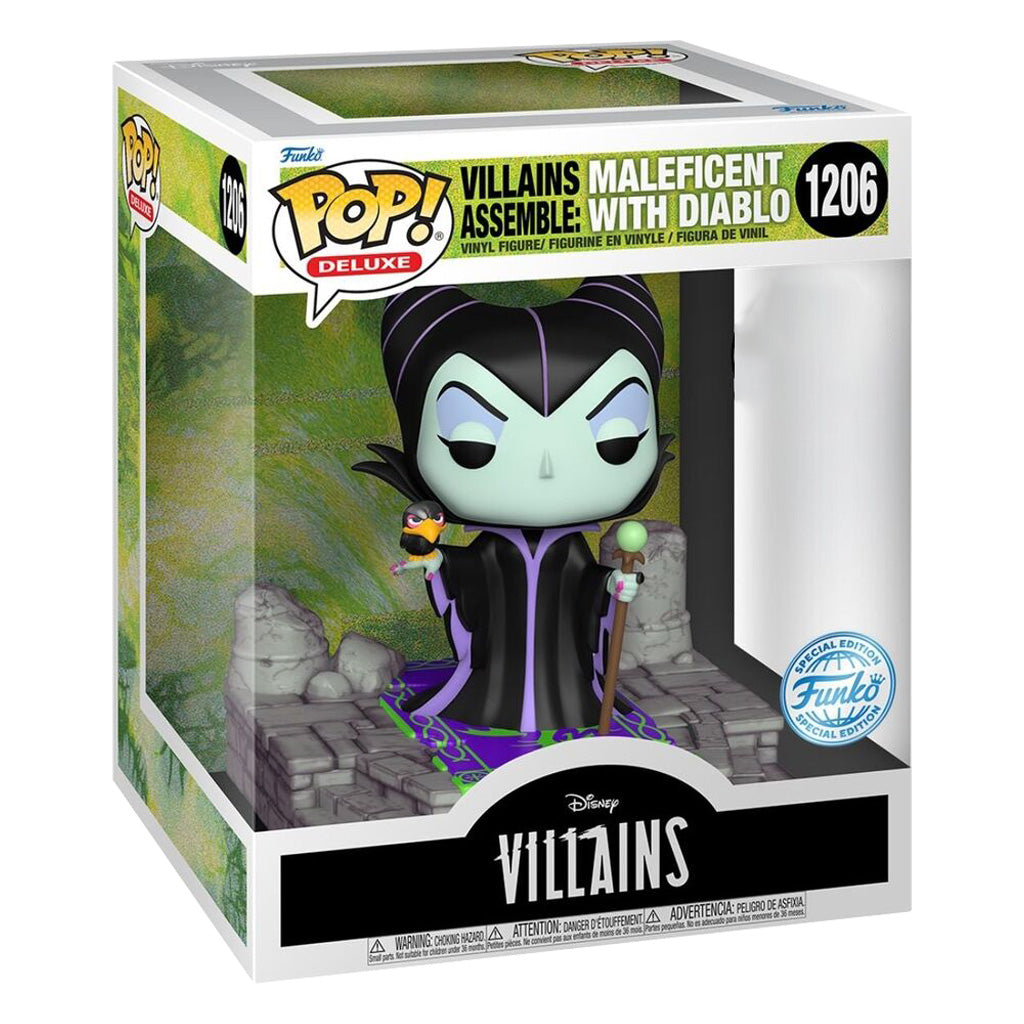 FUNKO POP DISNEY VILLAINS *DELUXE* MALEFICENT W/DIABLO *EX* 1206