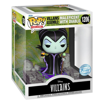FUNKO POP DISNEY VILLAINS *DELUXE* MALEFICENT W/DIABLO *EX* 1206
