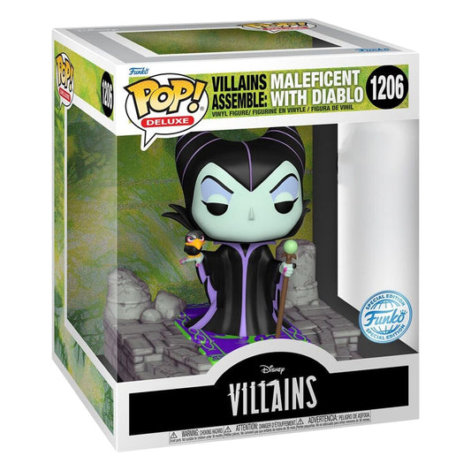 FUNKO POP DISNEY VILLAINS *DELUXE* MALEFICENT W/DIABLO *EX* 1206