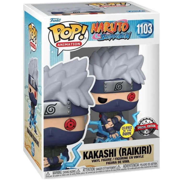 FUNKO POP NARUTO SHIPPUDEN EXCLUSIVE - KAKASHI (RAIKIRI) 1103 (GLOWS IN THE DARK)