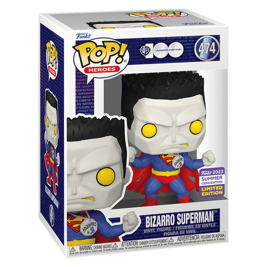 FUNKO POP WARNER BROS 100TH HEROES DC BIZARRO SUPERMAN *SDCC 2023* 474