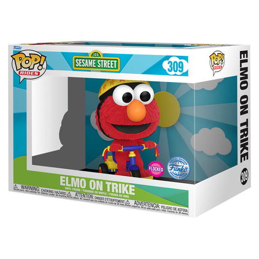 FUNKO POP RIDES SESAME STREETS EXCLUSIVE - ELMO ON TRIKE 309 (FLOCKED)