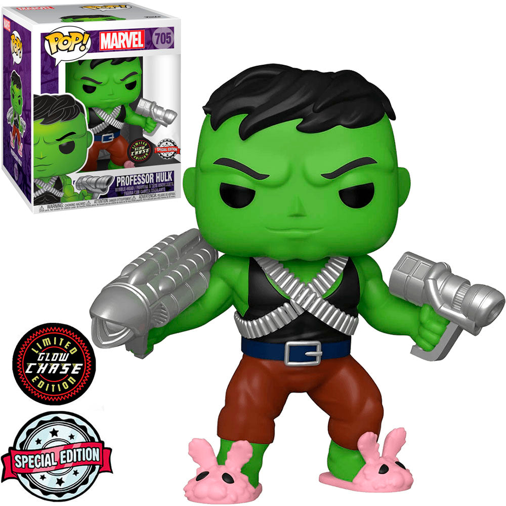 FUNKO POP MARVEL EXCLUSIVE - PROFESSOR HULK 705 (GLOW CHASE) (SUPER SIZED 6;)